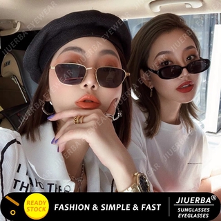 (JIUERBA)COD แว่นกันแดด Cat Eye ขนาดเล็กสีลูกกวาดสไตล์เกาหลีสำหรับผู้หญิง Retro Shades สำหรับผู้หญิง