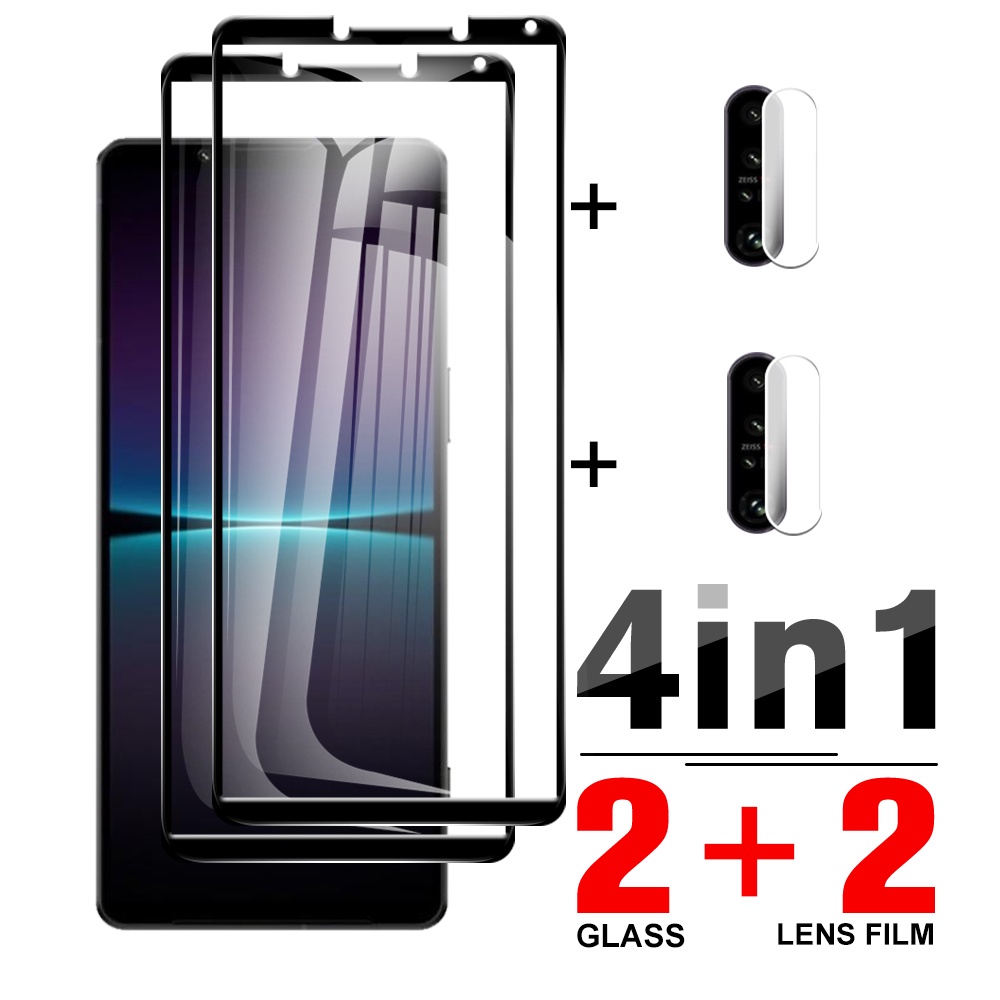 4in1 Full Cover Tempered Glass Case For Sony Xperia 1 IV 6.5'' Camera Protector For Sony Xperia 10 IV Xperia1 IV Screen HD Film