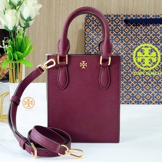 🎀 (สด-ผ่อน) กระเป๋า crossbody  สีแดง 82768 Tory Burch EMERSON MINI SHOPPER TOTE