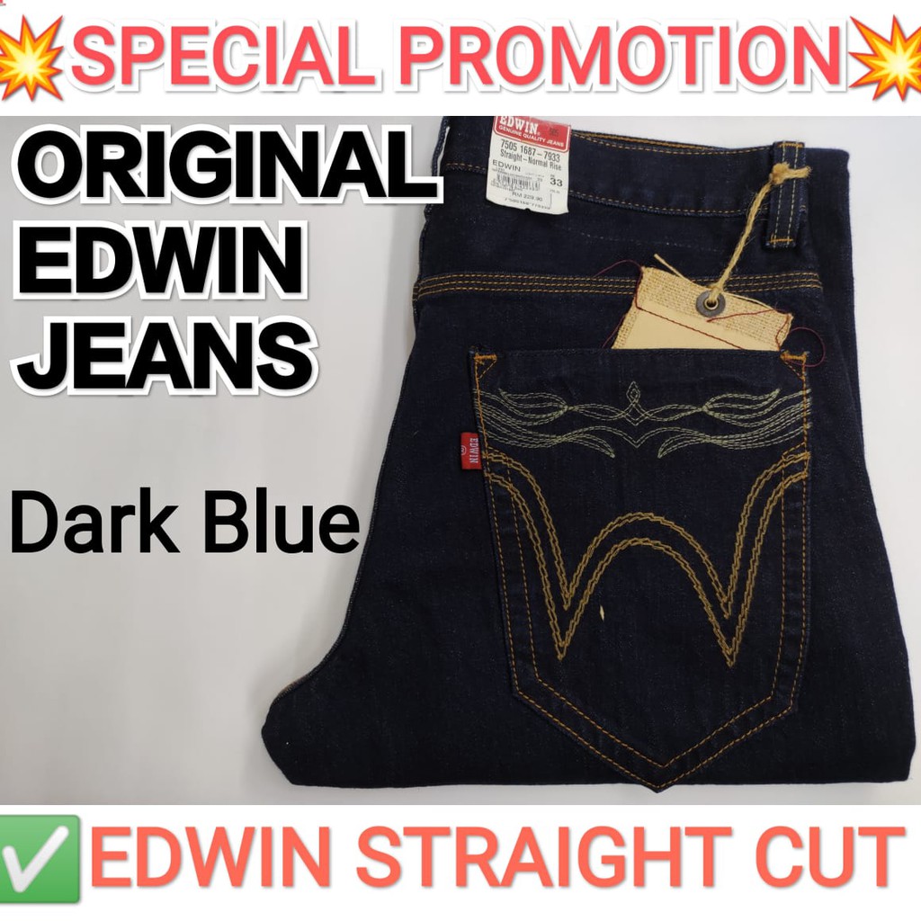 EDWIN MENS JEANS 505 STRAIGHT CUT (SIZE 33 เท่านั้น)