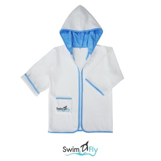 ชุดคลุมหลังว่ายน้ำแขนยาว, SwimFly Hooded Swimming Robe (Blue)