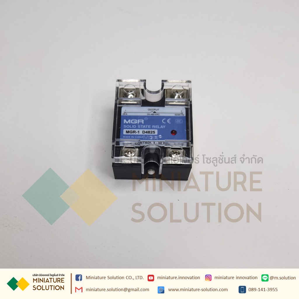 SSR Meger single-phase solid state relay 25A 24VDC DC control AC 220VAC MGR-1 D4825 (D4825-25A)(MI-Relay-Solid-D4825)