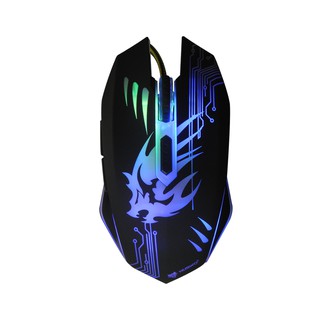 NUBWO NM-75 Predator USB Mouse เมาส์มีไฟ 7 สี Black