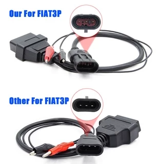 อะแดปเตอร์สายเคเบิ้ลเชื่อมต่อเครื่องสแกนเนอร์รถยนต์ สําหรับ Fiat 3 Pin เป็น 16 Pin OBD Alfa Lancia 3Pin เป็น 16Pin ELM327 OBD2 OBD