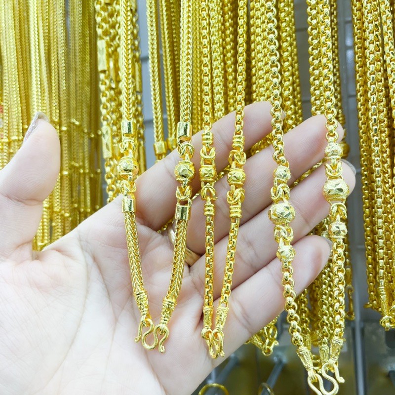 สร้อยทอง1,3,5 บาท ลายคั่นโอ่ง 20-24นิ้ว งานผสมเศษทองแท้ สวยทน ใส่อาบน้ำได้ บริการเก็บเงินปลายทาง