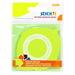 STICKN กระดาษโน้ตกาวในตัวชนิดแถบกาวรอบด้าน DIE-CUT 360° Adhesive Notes (ใบไม้) #21543 ขนาด 70x70 มม. สีเขียวนีออน (PC)