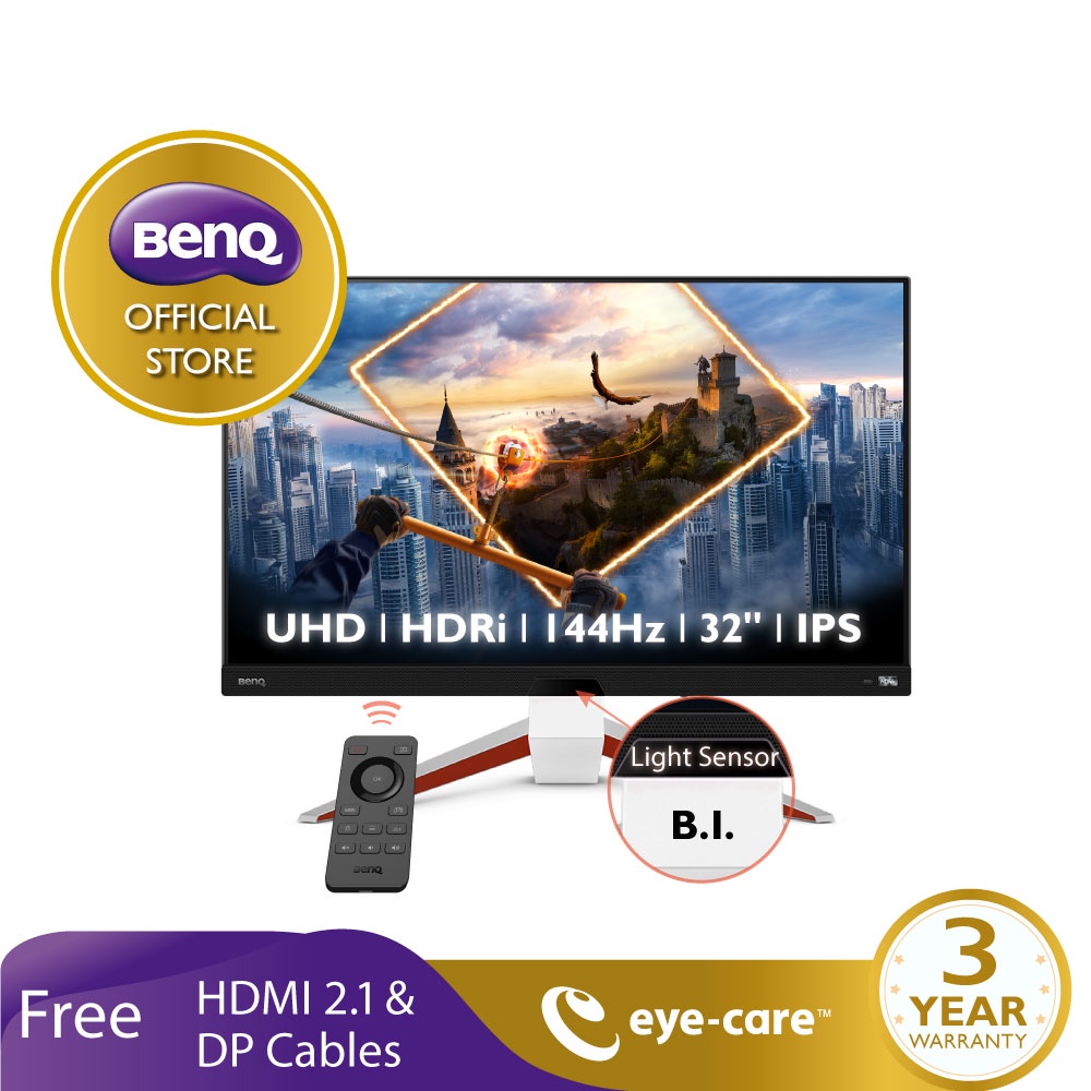 BenQ MOBIUZ EX3210U 32" 4K UHD 144Hz 1ms MPRT IPS HDRi Gaming Monitor (จอเกมมิ่ง 144hz, monitor 32 นิ้ว 4k)