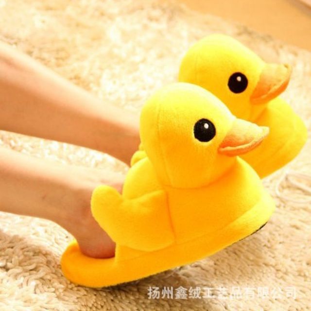 สั่งในไลฟ์ลด50% พร้อมส่ง รองเท้าแตะใส่ในบ้าน​ รองเท้าสลิปเปอร์ขนนุ่ม​เป็ดเหลือง​
