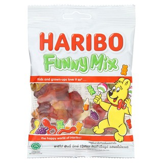 ว๊าว🍟 ฮาริโบ้ ฟันนี่ มิกซ์ วุ้นเจลาตินสำเร็จรูป รสผลไม้รวม 80กรัม Haribo Funy Mixed Instant Gelatin Fruit Mixed Fruit 80