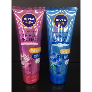 NIVEA SUN Body Sun Serum Triple Protect SPF 50 (180 ml.) นีเวียซัน ทริปเปิ้ลโพรเทค เอ็กตร้าเรเดียนซ์ เอสพีเอฟ50(มี2สูตร)