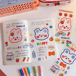 สติ๊กเกอร์ไดคัท  sticker เกาหลี ติดเคส โน๊ตบุ๊ค สติกเกอร์ตกแต่ง สติ๊กเกอร์ PVC สติกเกอร์ กันน้ำ