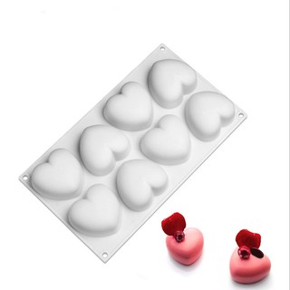 Boom hearts silicone mold 8 cavities แม่พิมพ์ซิลิโคน เค้ก ขนม ช๊อคโกแลต เยลลี่ แม่พิมพ์น้ำแข็งแท่ง สบู่ DIY