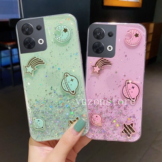 Ready Stock Phone Case for OPPO Reno8 Reno8 Pro 5G เคสโทรศัพท Starry Sky Soft Casing เคส Glitter Planet Phone Protective Back Cover