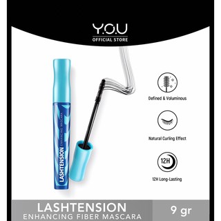 Y.O.U LASHTENSION ENHANCING FIBER MASCARA วาย.โอ.ยู แลชเท็นชั่น เอ็นฮานซิ่ง ไฟเบอร์ มาสคาร่า 9 กรัม