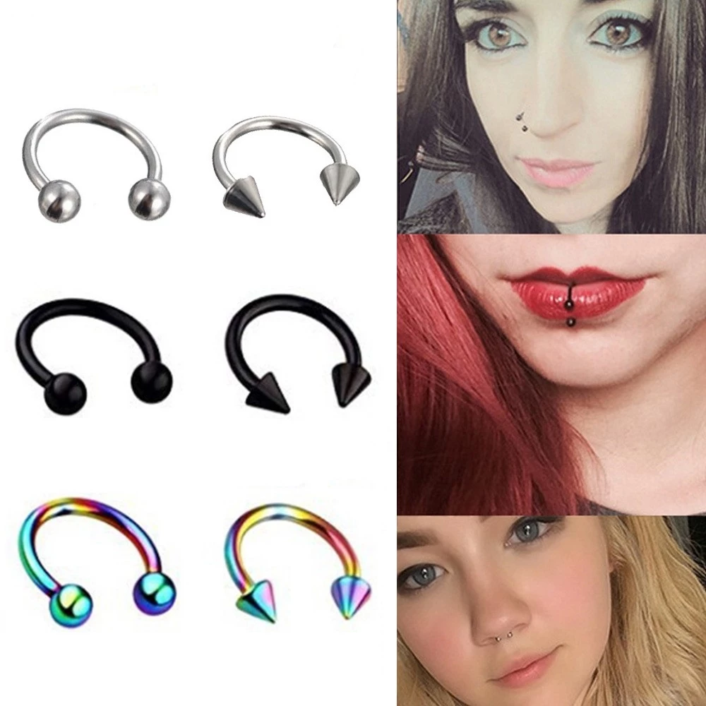 จิวหูสแตนเลส จิวคิ้ว จิวจมูก จิวปาก จิวเกือกม้า -1 ชิ้น | NHS | HorseShoe Stainless Steel earring - 1 Piece