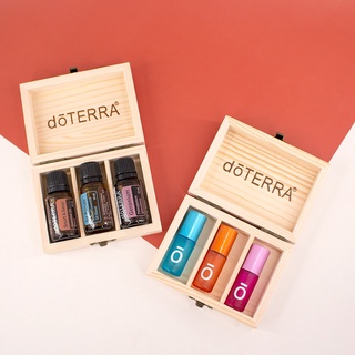 Doterra กล่องเก็บน้ํามันหอมระเหย ไม้เนื้อแข็ง อเนกประสงค์ 3 ช่อง สําหรับผู้เริ่มต้น