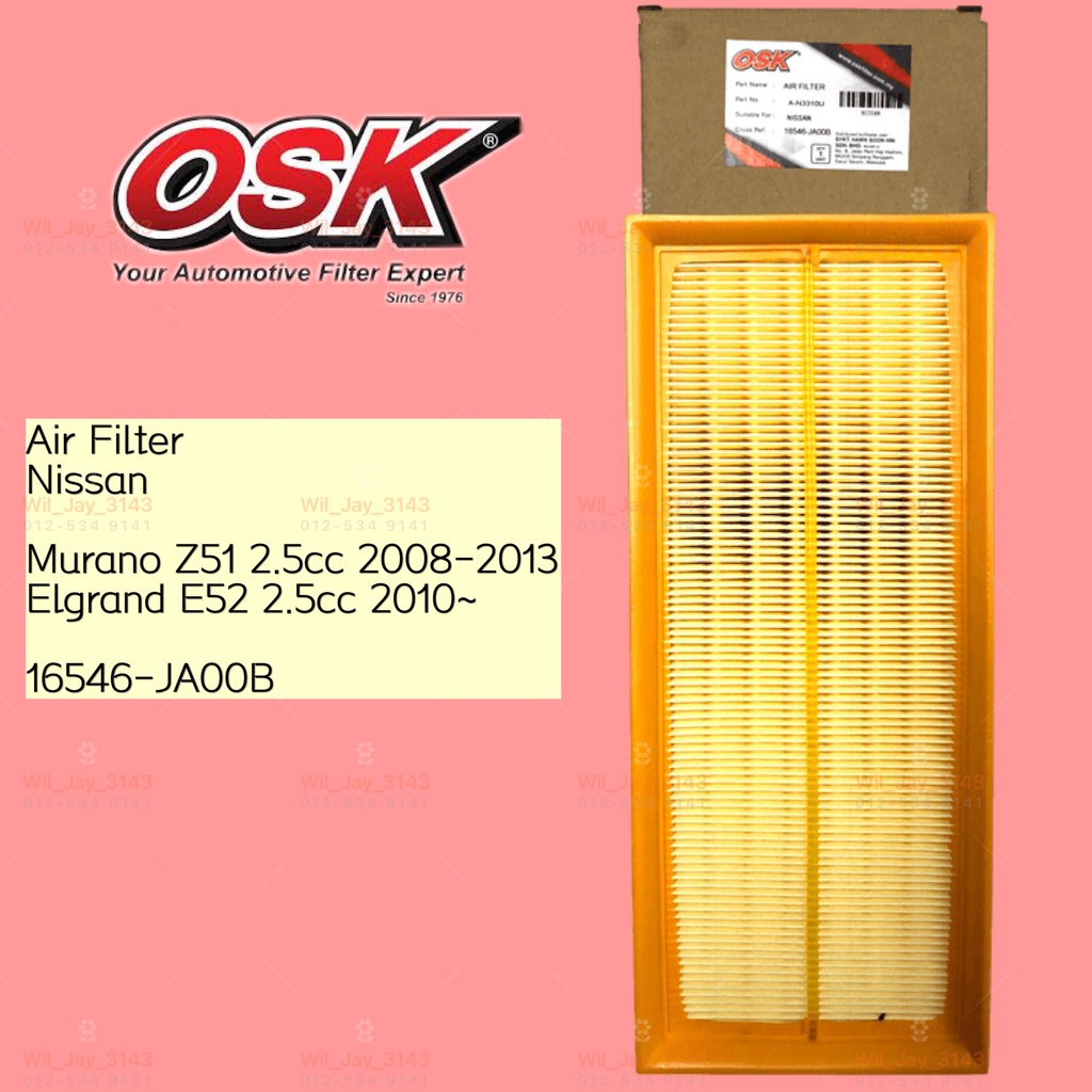 Osk A-N3310U ไส้กรองอากาศ NISSAN MURANO Z51 2.5cc, ELGRAND E52 2.5cc