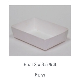 แพ็ค10ชิ้น, ถาดกระดาษใส่อาหารร้อนและเวฟได้ขนาด8x12x3.5สีขาว