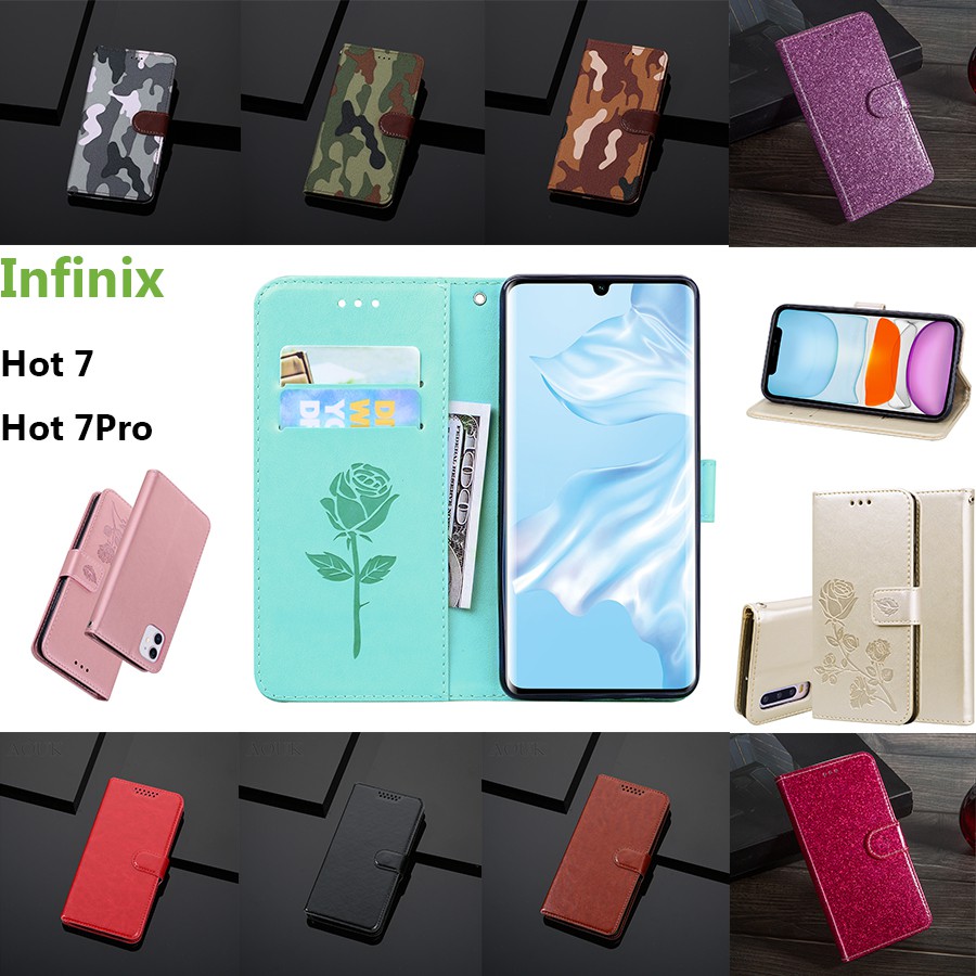 เคสโทรศัพท์หนังฝาพับพร้อมช่องใส่บัตรสําหรับ Infinix Hot 7 7 Pro Vein2020 Th Thaipick