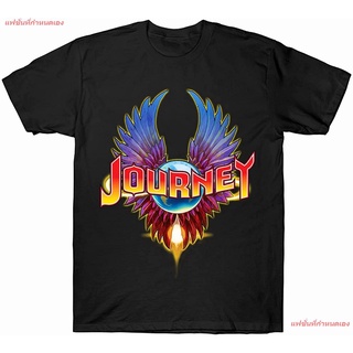 เสื้อยืดผ้าฝ้ายJourney Band Tshirt Poster Tee Shirt Rock Band Music Logo Adult T Shirts For Women Men Black การเดินทาง ​