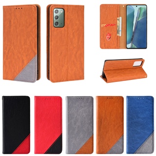 เคสโทรศัพท์หนัง PU นิ่ม ฝาพับ พร้อมช่องใส่บัตร และขาตั้ง สําหรับ Samsung Galaxy Note20 S20 Ultra S20 Plus S20+ S20 FE A71 A51 5G A02S A03S