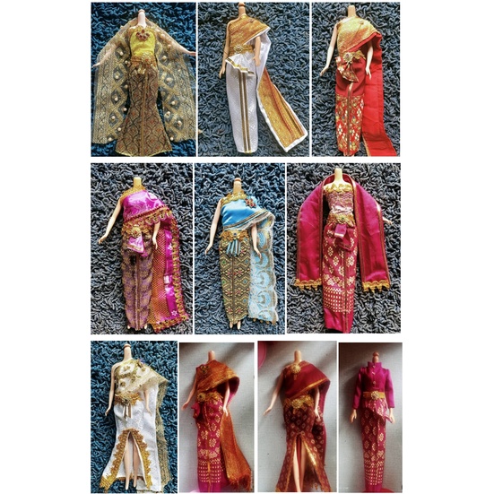 ชุดไทยบาร์บี้/อวบ บลายธ์ Monster High Disney Hasbro ตุ๊กตา 1/6, 1/4, 1/3 สั่งตัดตามชอบได้ สไบ กระโปร