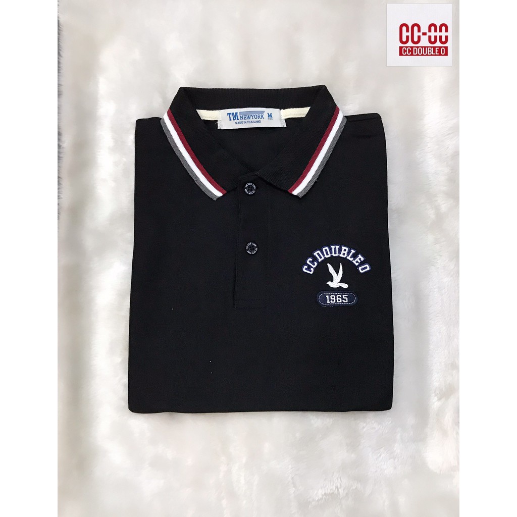 เสื้อยืดคอปกโปโลลายปัก POLO CC DOUBLE O (M,L,XL) NO.ผู้ชาย Polo Men 03