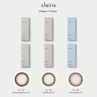 Clairis 1Day (รวม SET สีน้ำตาล 3 รุ่น) สี Enhancing Brown, True Brown, Iconic Brown (6 กล่อง 30 คู่) คลาร์ไอริส