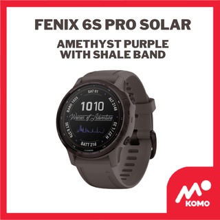 [ผ่อนได้ ไม่บวกเพิ่ม] Garmin Fenix 6S Pro Solar Amethyst Purple with Shale Band เครื่องศูนย์ไทย ประกัน 1 ปี 010-02409-25