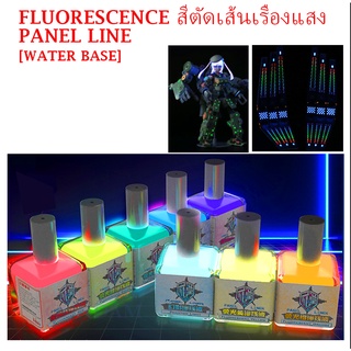 สีตัดเส้นสะท้อนแสง ในแสงแบลค์ไลค์ FLUORESCENCE PANEL LINE WITH UV GLOW EFFECT [WATER BASE] Panel Line สีตัดเส้น