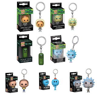 ของแท้ พวงกุญแจ PVC จี้ฟิกเกอร์ Funko POP Rick and Morty Rick Morty Mr.Meeseeks