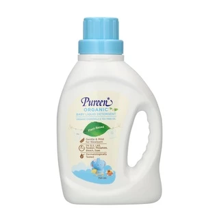 Pureen เพียวรีน น้ำยาซักผ้าเด็ก สูตรออร์แกนิค ขวด 750 ml. ใช้สารทำความสะอาดจากพืช (Plant-Based) อ่อนโยนต่อผิวแพ้ง่าย