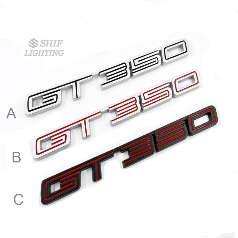 1 X โลหะ GT350 โลโก้รถ Auto Emblem Badge สติกเกอร์รูปลอกสําหรับ Ford Mustang Shelby GT350
