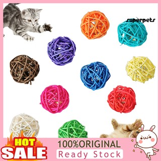 &lt;Wholesale&gt; ลูกบอลหวาย มีเสียง ของเล่น สําหรับสัตว์เลี้ยงแมว