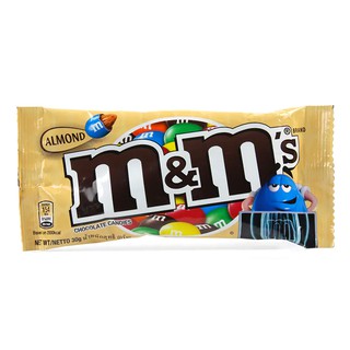 เอ็มแอนด์เอ็มช็อกโกแลตนมสอดไส้อัลมอนด์เคลือบน้ำตาล 30กรัม M&amp;M Milk Chocolate Filled with Almonds, Sugar Coated 30g.