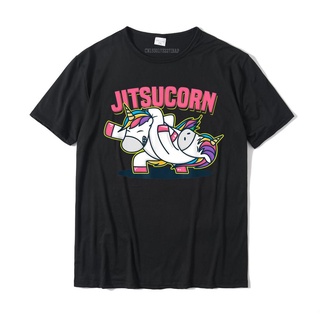 เสื้อยืดลําลอง ผ้าฝ้าย แขนสั้น พิมพ์ลายยูนิคอร์น Jiu Jitsu สําหรับผู้ชายS-5XL