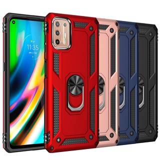 เคสโทรศัพท์มือถือ ป้องกันกระแทก สําหรับ Motorola Moto G9 Plus 360° แหวนขาตั้งโทรศัพท์มือถือ