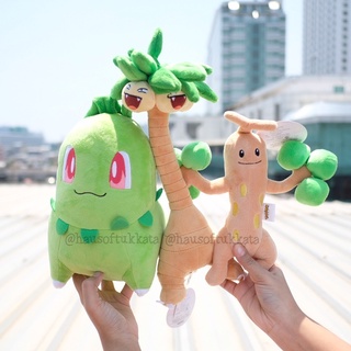 ตุ๊กตา Chikorita จิโคริตา &amp; Alolan Exeggutor นัชชี่ &amp; Usokkie อุซกกี Pokemon โปเกม่อน โปเกมอน Type Grass ธาตุพืช