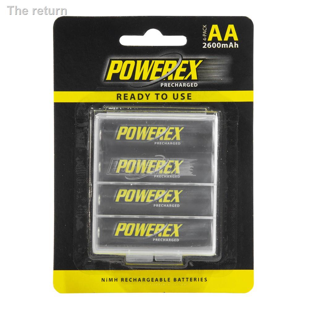 ﹊ↂถ่านชาร์จ Powerex Precharged AA 2600 mAh แพ็ค 4 ก้อน2021 ทันสมัยที่สุด