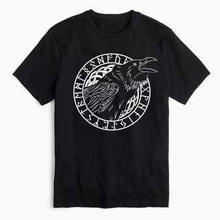 【Hot】เสื้อยืดลําลอง แขนสั้น พิมพ์ลาย Odins Raven Rune Norse Mythology Viking Pagan คุณภาพสูง สวมใส่สบาย แฟชั่นสําหรับผู