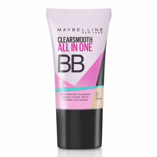 Maybelline CLAERSMOOOTH ALL IN ONE BB Cream SPF21 (Fresh 01) 18ml. บีบี ครีม 01 เฟรช