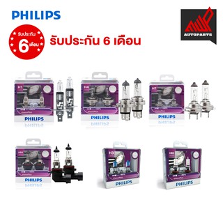 PHILIPS X-treme Vision Plus +60% ขั้ว H1 H3 H4 H7 H11 HB3 HB4 รับประกัน 6 เดือน ถูกที่สุดแล้ว