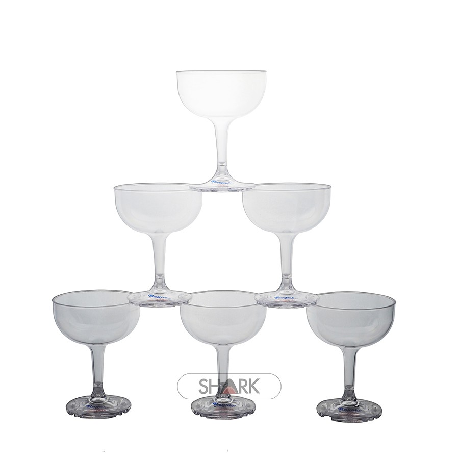 (SET 6 ชิ้น) แก้วแชมเปญอะคริลิคแตก 2744PC / Cawan Gelas Air Plastik Polyคาร์บอเนตพลาสติก