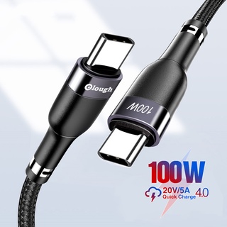 Elough สายชาร์จ USB C เป็น USB Type C 100W สําหรับ QC 4.0 PD 5A Huawei Samsung