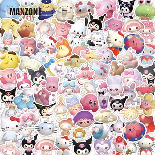 SANRIO Maxzone สติกเกอร์ ลายการ์ตูน Hello Kitty Kuromi Kirby 3D กันน้ํา สําหรับติดตกแต่งรถยนต์ แล็ปท็อป โทรศัพท์ ตู้เย็น สมุดภาพ 60 ชิ้น