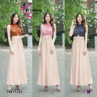 CS15386  Jumpsuit จั้มสูทแขนกุด ขายาว