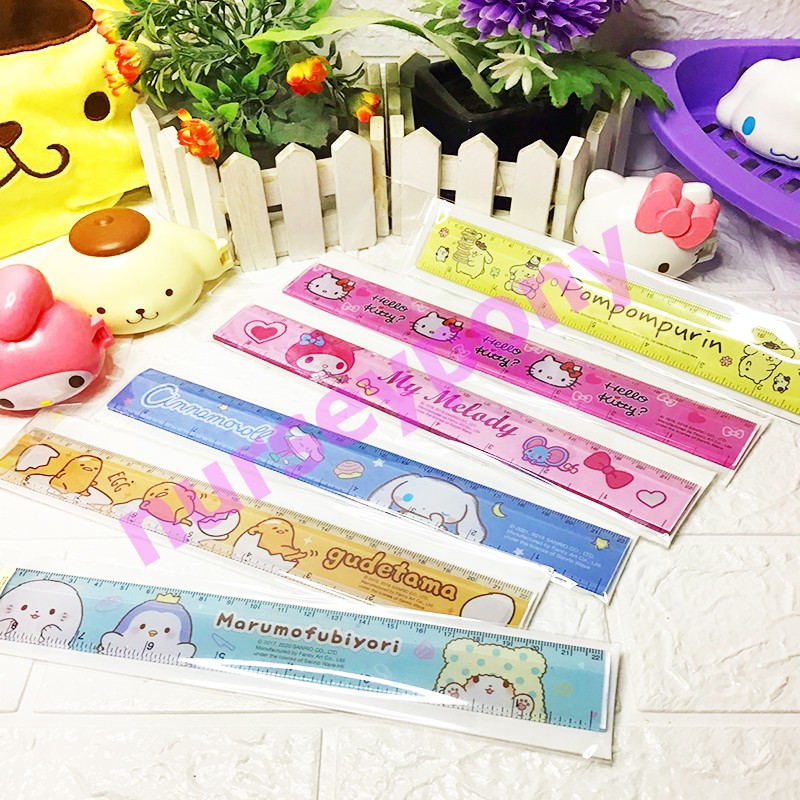 ไม้บรรทัดยาว Sanrio แท้ 20-22 ซม. สีสวย น่ารัก ราคาถูกสุด ๆ ค่า