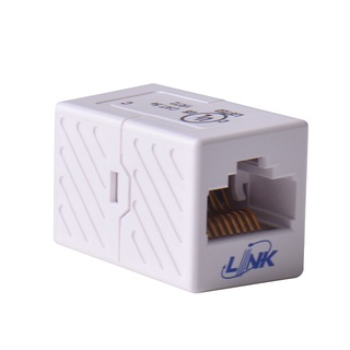 🔥ยอดนิยม!! LINK ตัวต่อสาย CAT 5E รุ่น US-4005IL สีขาว 🚚พิเศษ!!✅