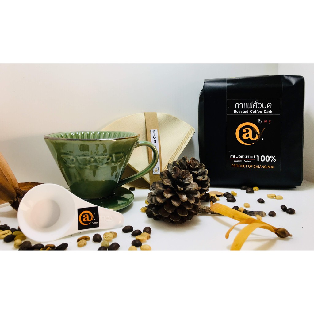 ชุดที่ 510 ถ้วยดริปกาแฟ เซรามิคแฮนด์เมค สีเขียวใบตอง