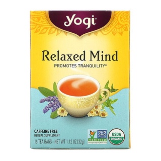 Docmee l ชาผ่อนคลาย Yogi Tea, Relaxed Mind, Caffeine Free , ชาโยคี โยกี ดื่มเมื่อต้องการผ่อนคลายจิตใจ ความเงียบสงบ